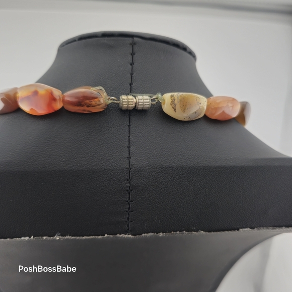 Chunky Natural Stone Necklace with Statement Pendant - Picture 5 of 8